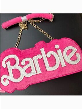 Barbie Logo Fuzzy Mini Crossbody Bag